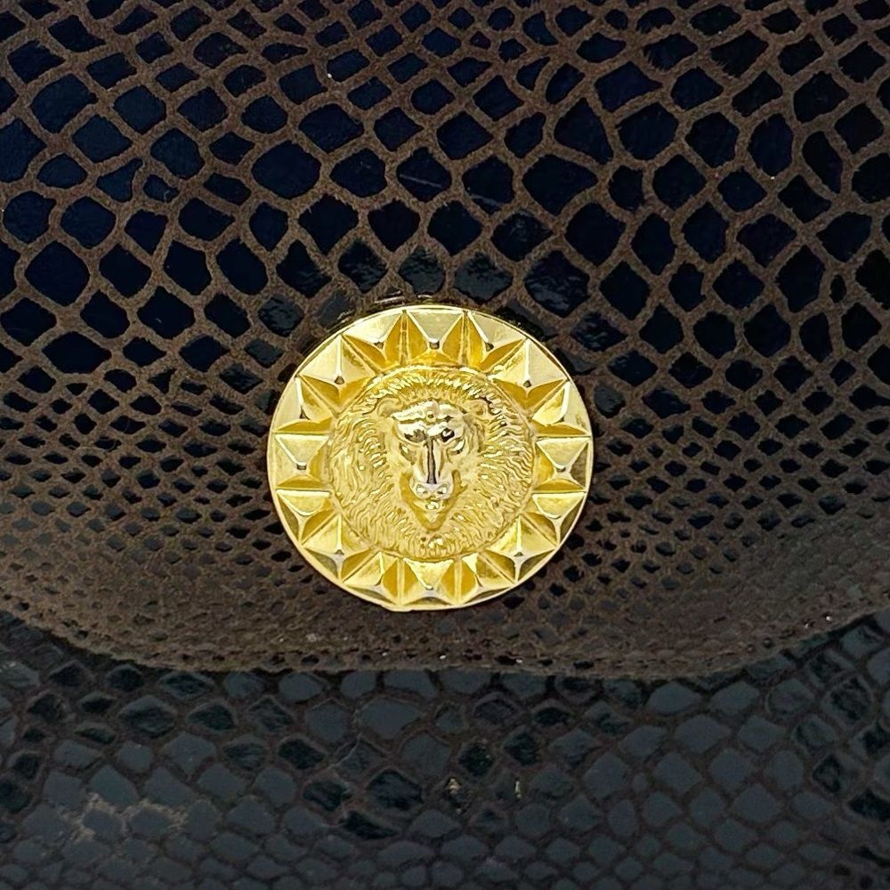 J.RENEE BROWN GOLD CHAIN LION FACE EVENING BAG PURSE - Picture 2 of 12